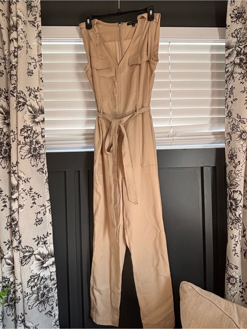 Banana Republic Sleeveless Utility Jumpsuit in Tan
